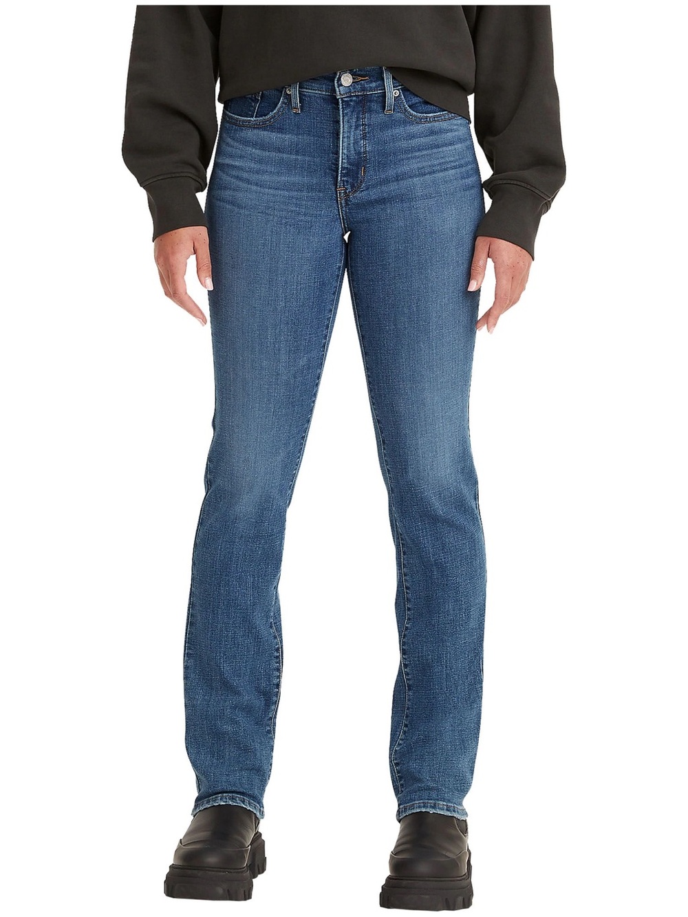 Levi’s 314 Shaping Straight Jeans Dark Wash Blue Mid Rise Stretch Denim Everyday